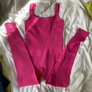Sonic Pink Ribbed Bodysuit Size S